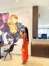 Load image into Gallery viewer, Orange Midaxi Dress