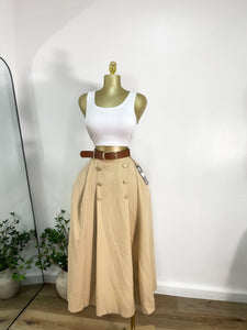 Falda midi color nude